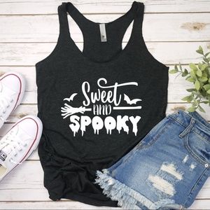 SWEET AND SPOOKY HALLOWEEN FALL WITCH COSTUME TANK